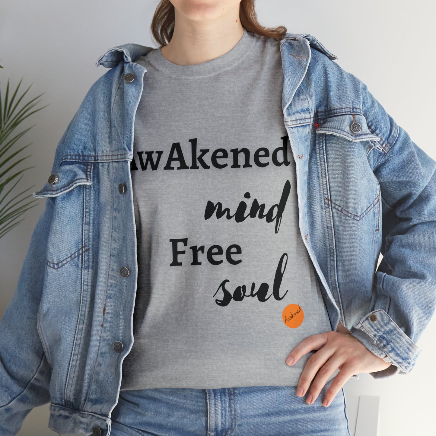 Grey T-shirt awakened mind