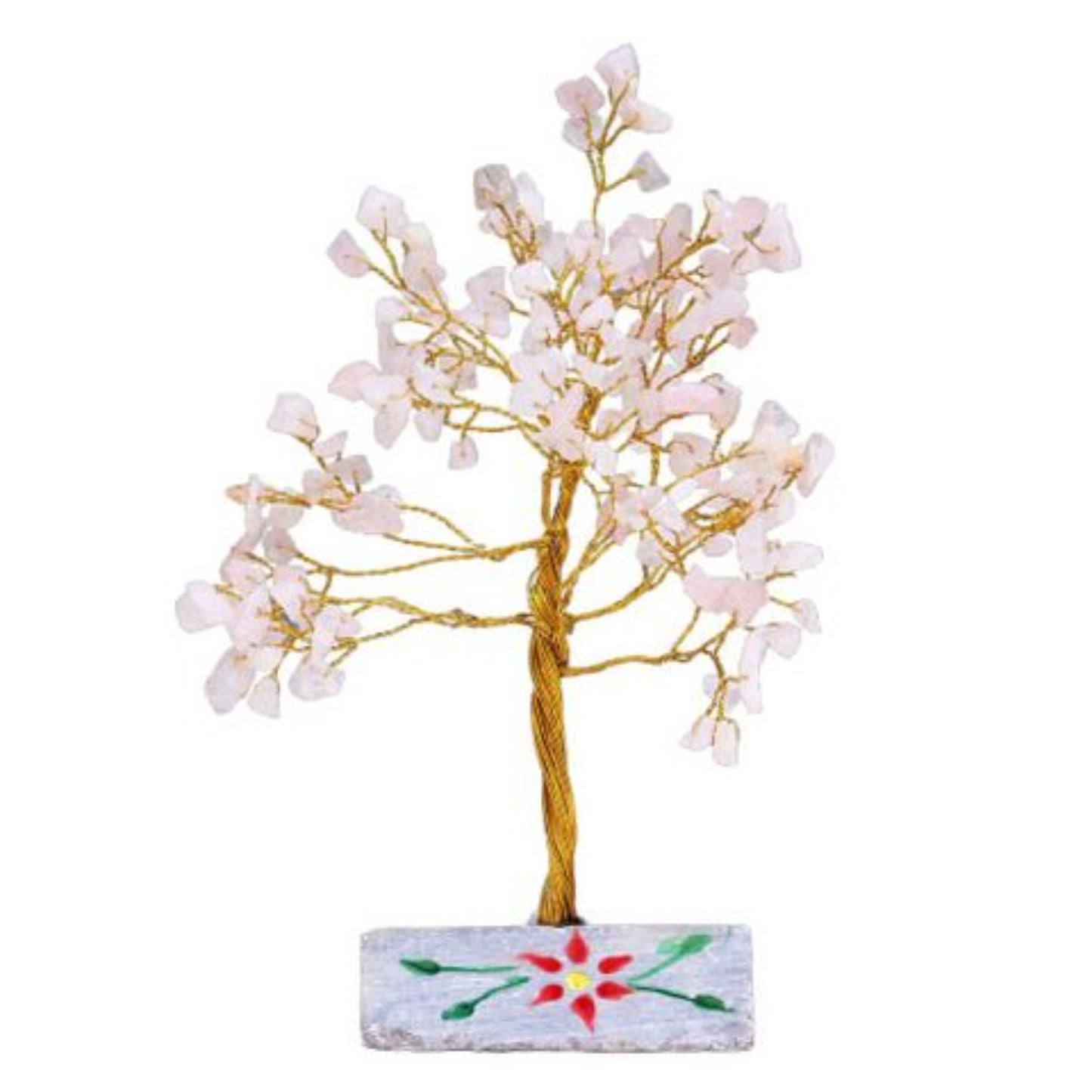Rose quartz gemstones tree