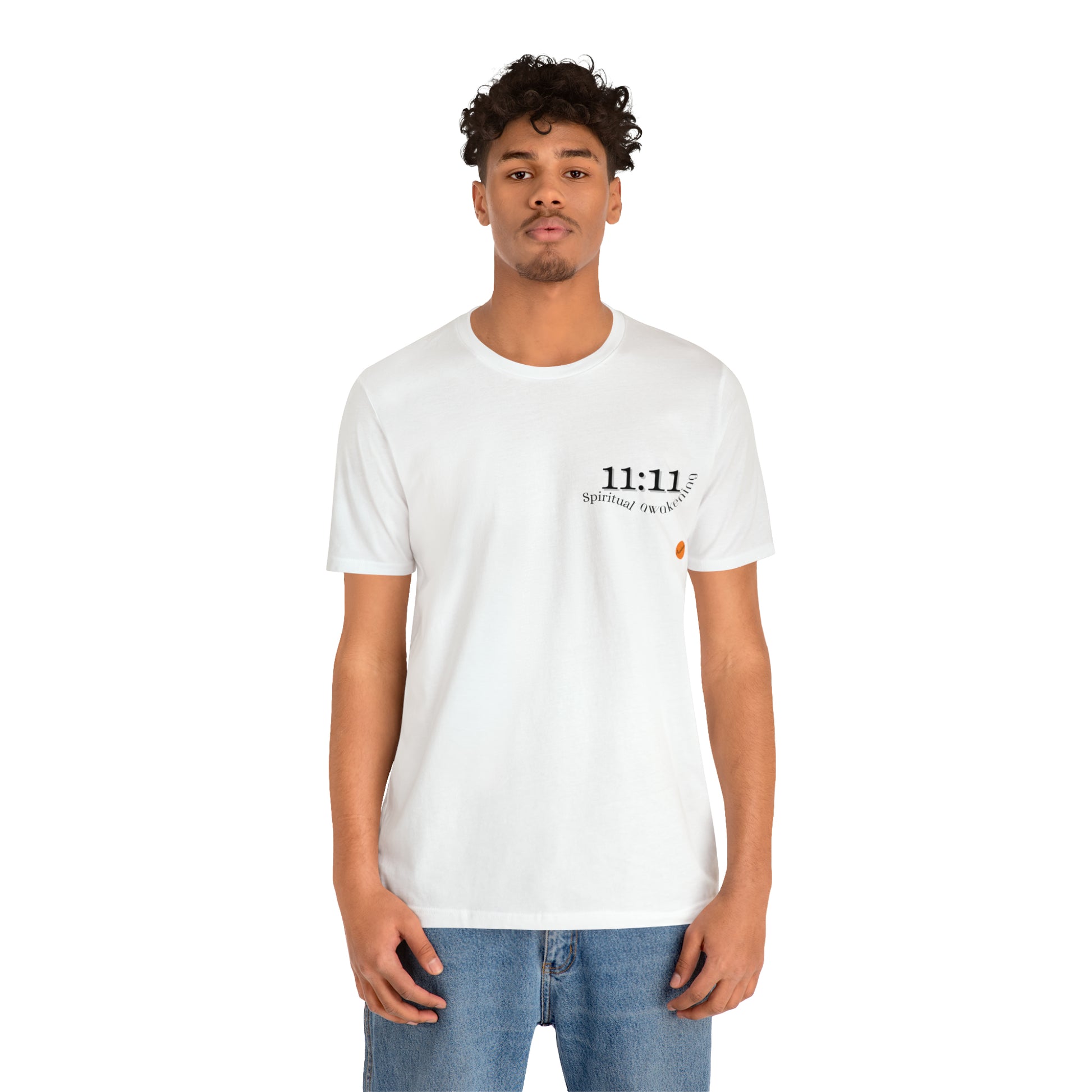 man wearing spiritual awakening T-shirt