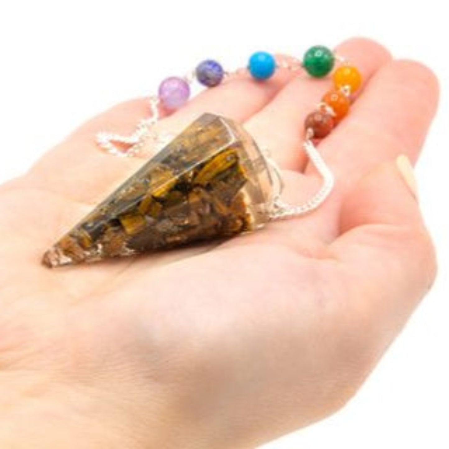 Tiger's eye pendulum for chakra alignment