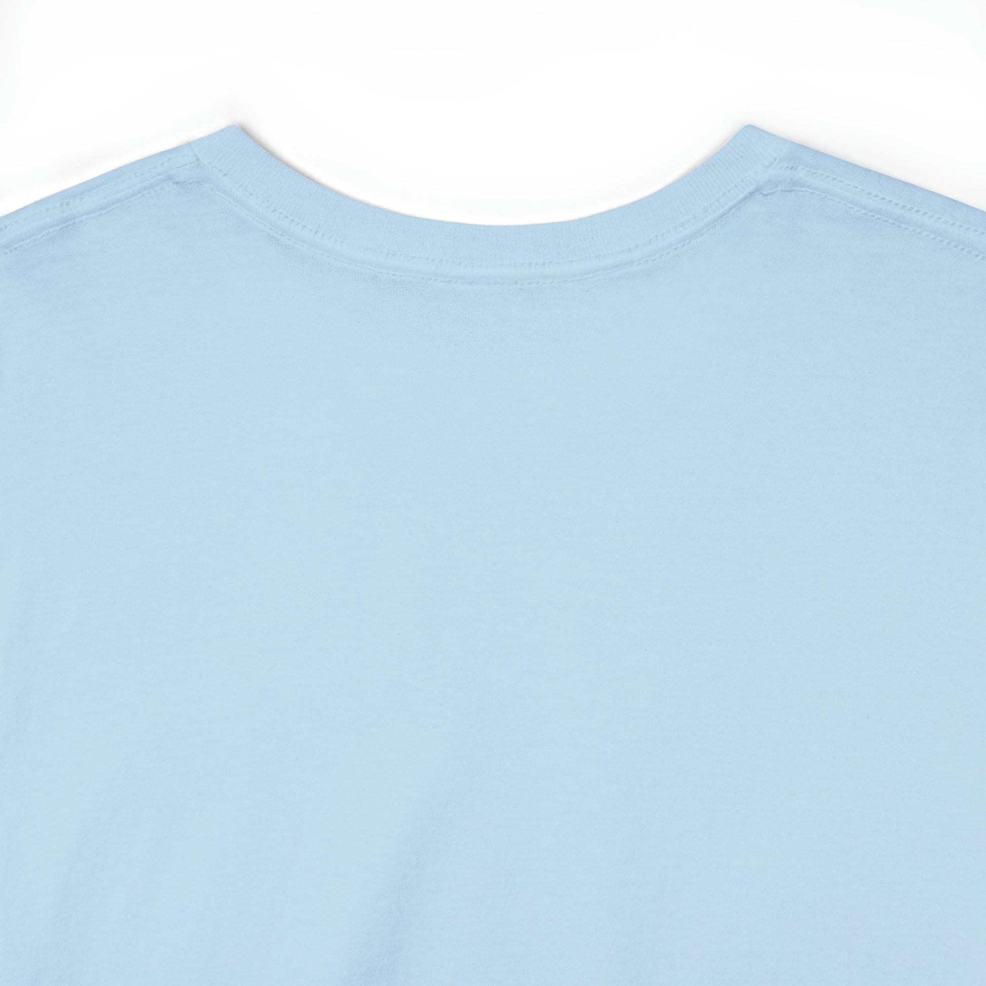 light blue T-shirt, back side