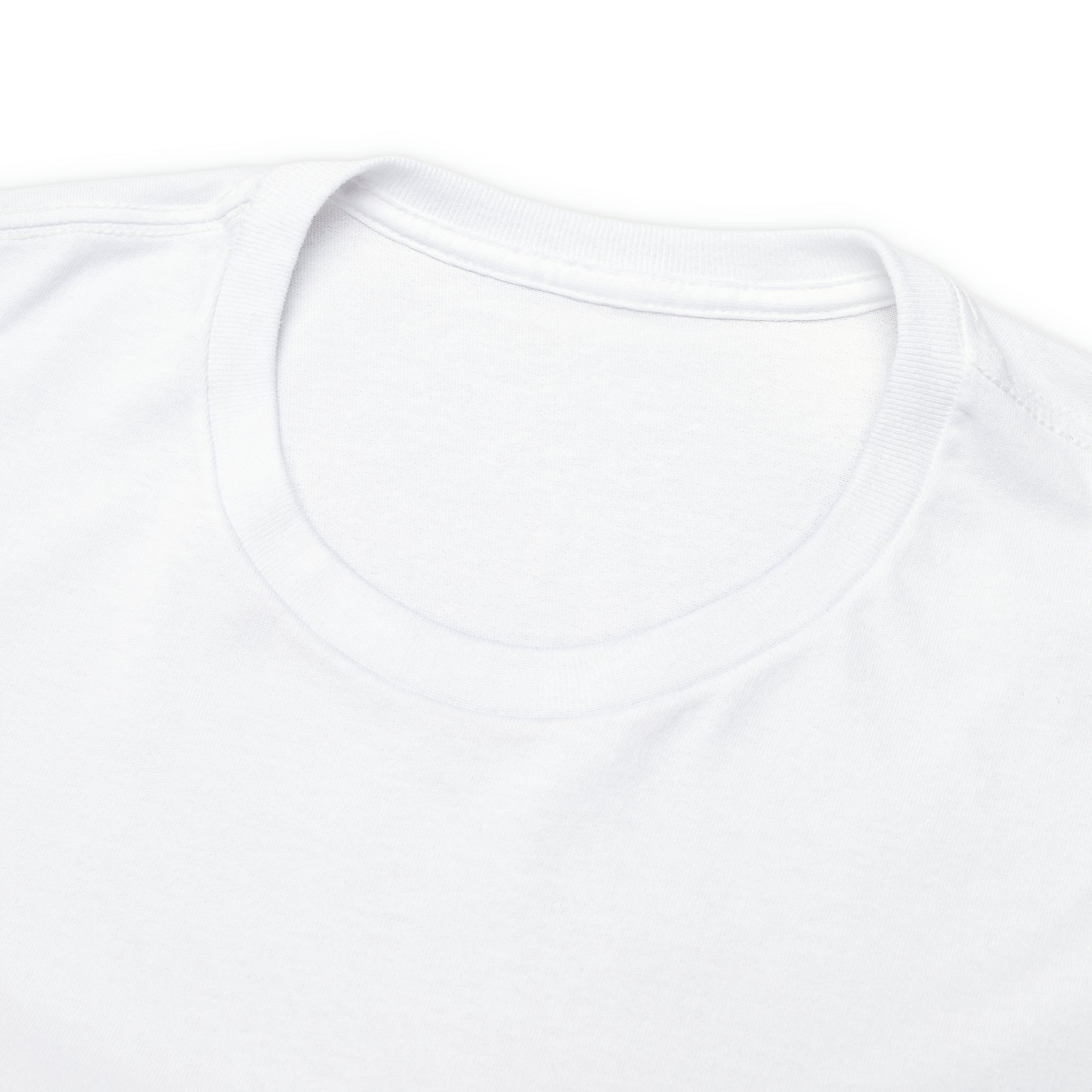 Neck details from white T-shirt