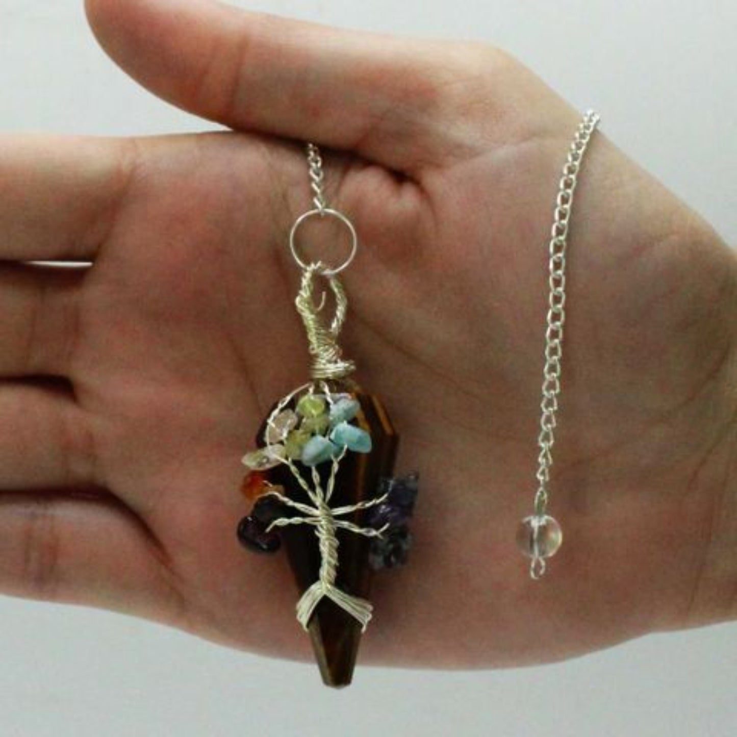psychic pendulum for intuition with tiger's eye
