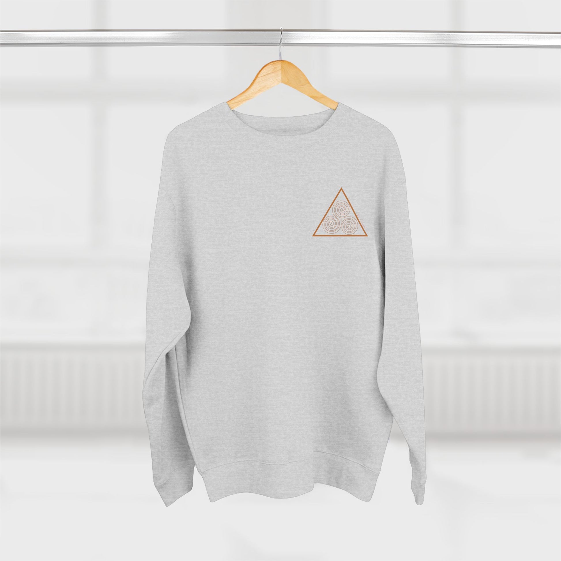 Unisex apparel light grey with sacred geometry symbol printed on front