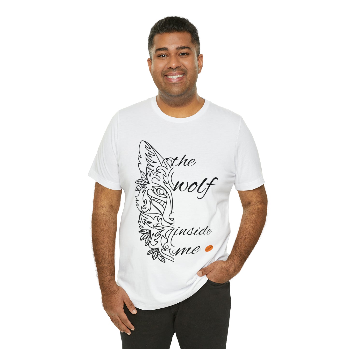 Unisex white, wolf T-shirt
