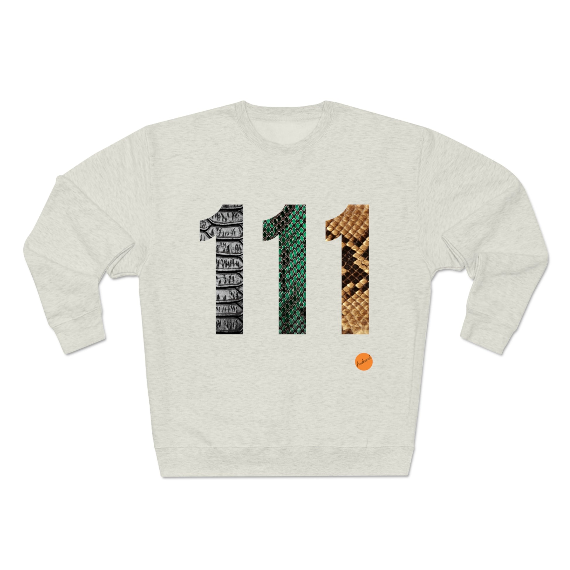 white sweatshirt with angel number 111