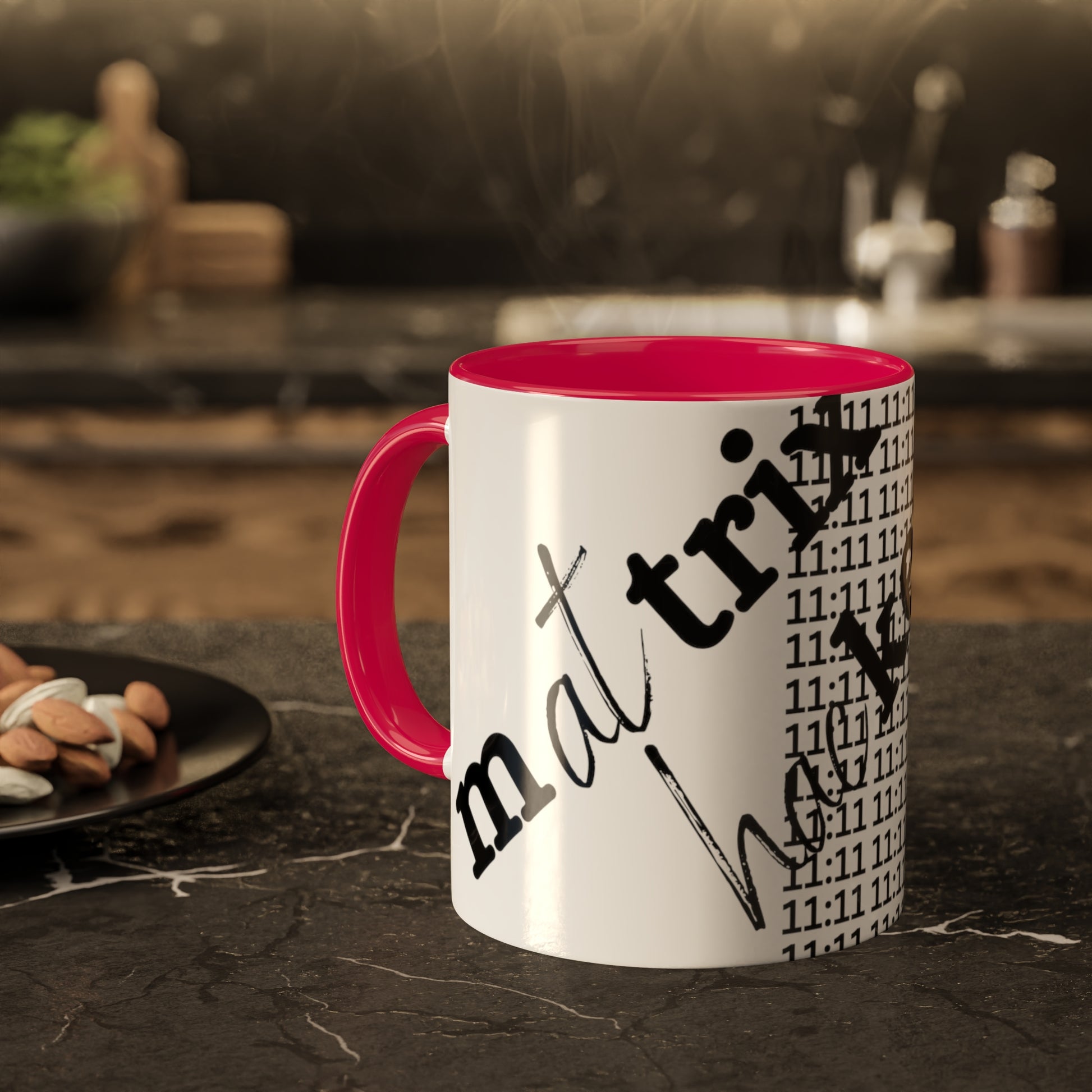 matrix hacker mug with 1111