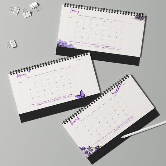 Desk Calendar with positive affirmations. Motivational calendar 2024
