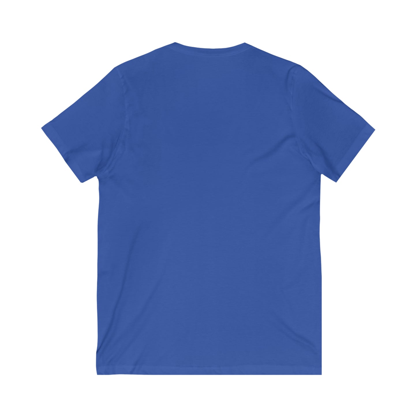 Back side of a blue T-shirt with no print