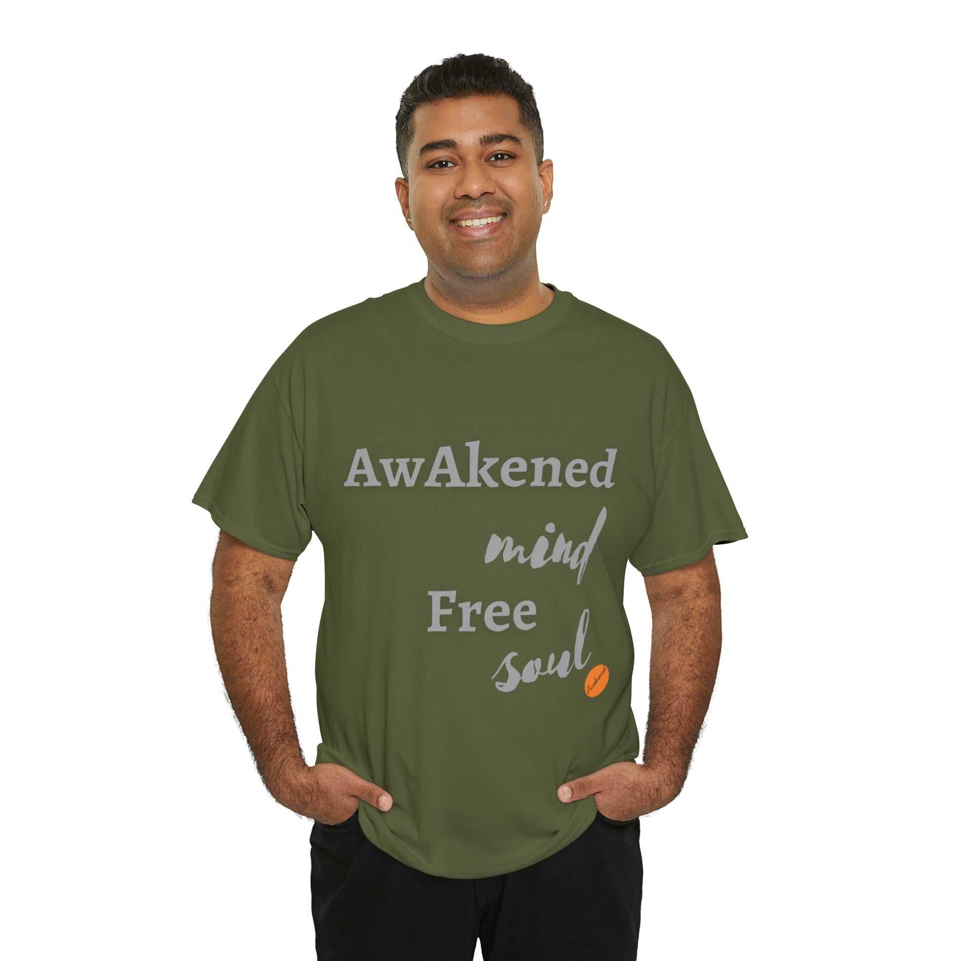 Khaki T-shirt, awakened mind