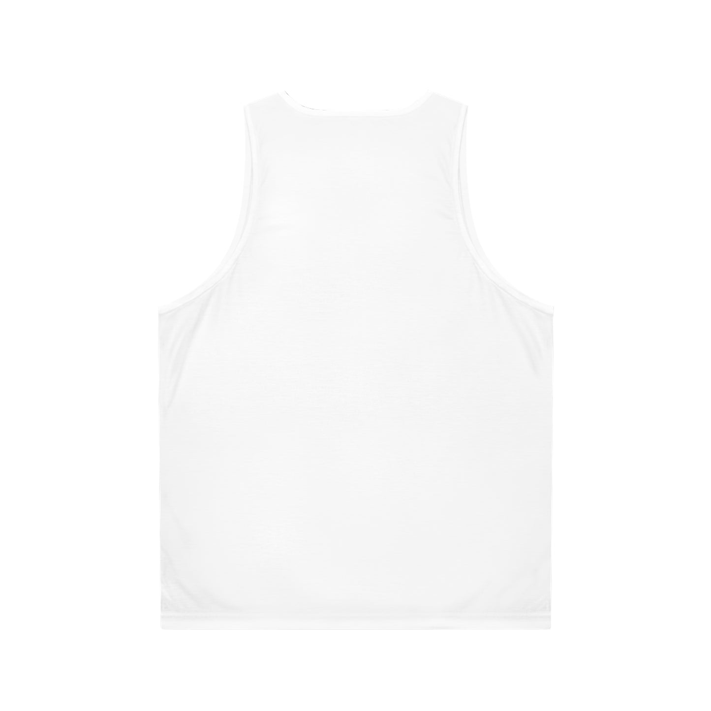 back side of a white tank top with heart chakra print