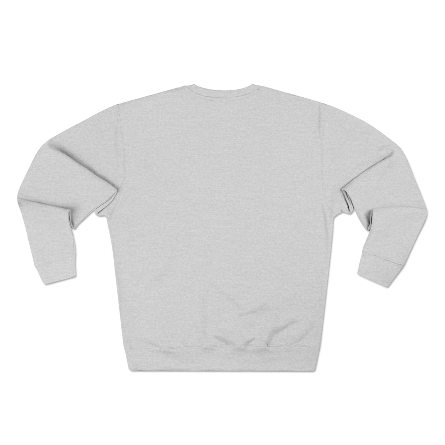 back side of grey sweatshirt with sacred geometry symbols on the front