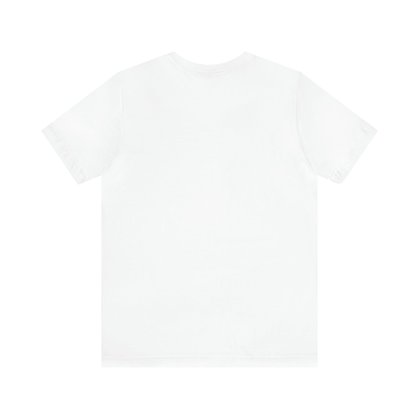 Back side of a white T-shirt with wolf print