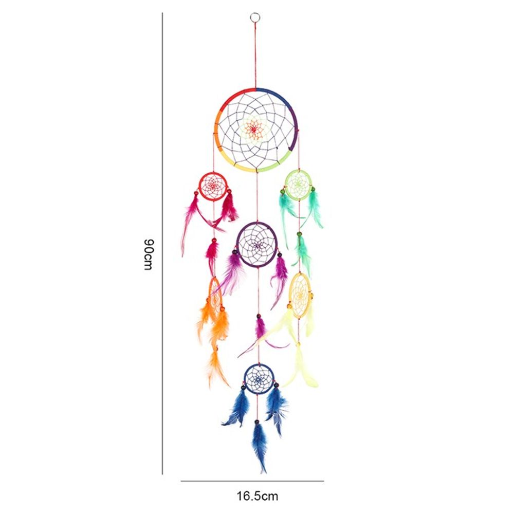 dreamcatcher with colorful feathers