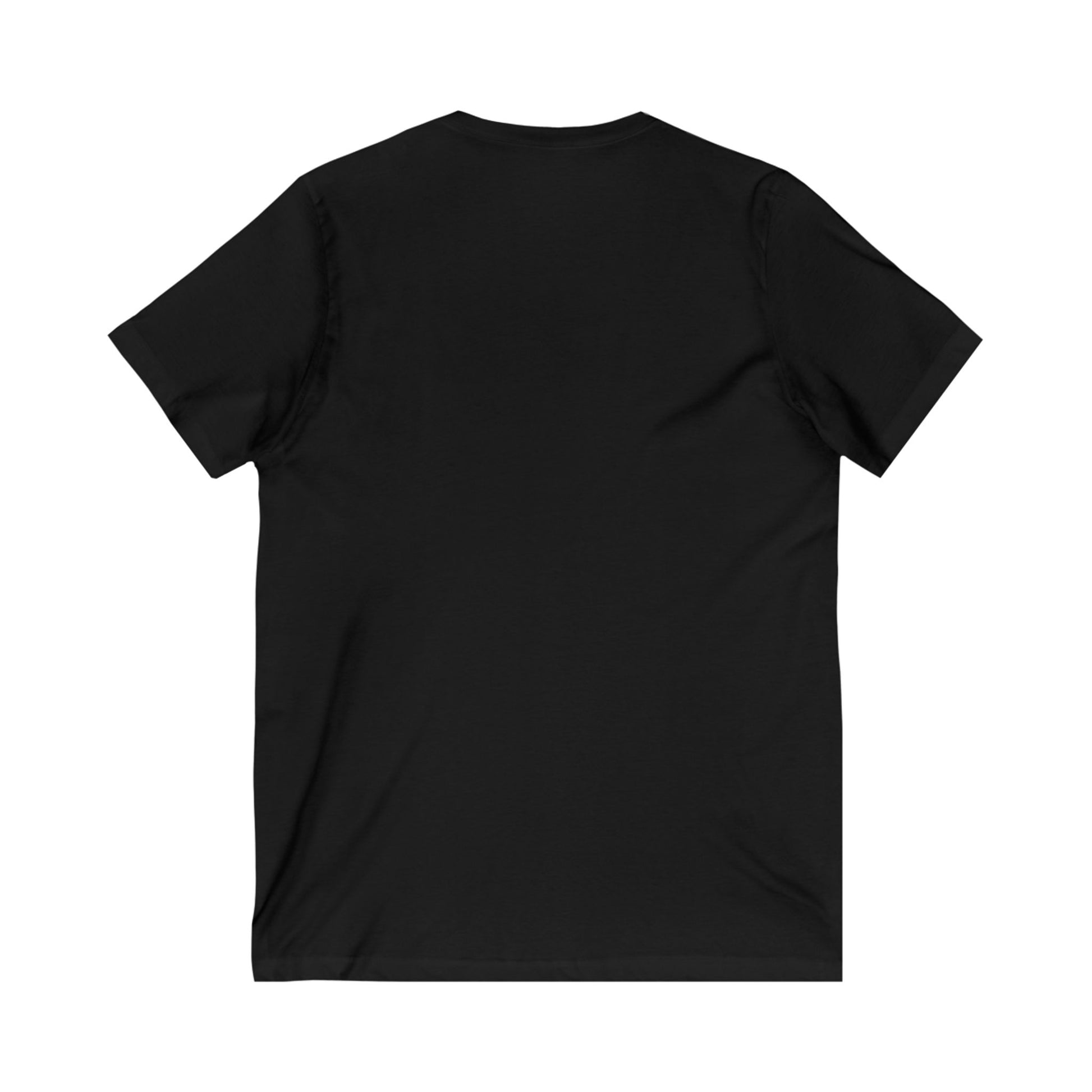 back side of a black t-shirt with celtic cross print on the front