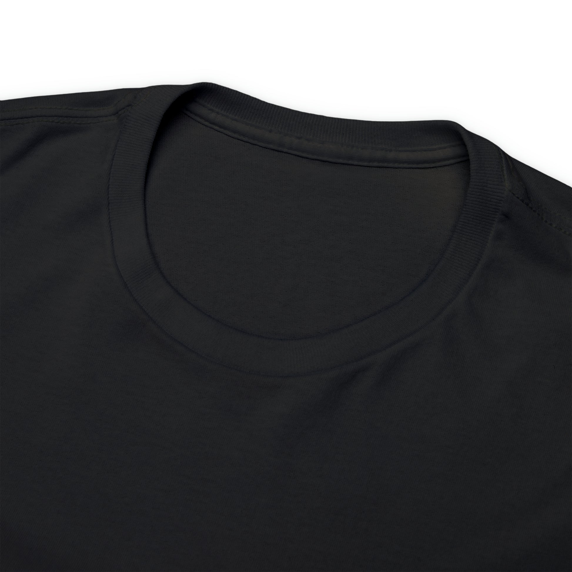 Black T-shirt, neck detail