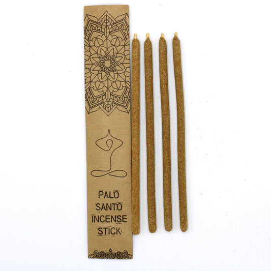 Palo Santo incense sticks with packaging on a white background