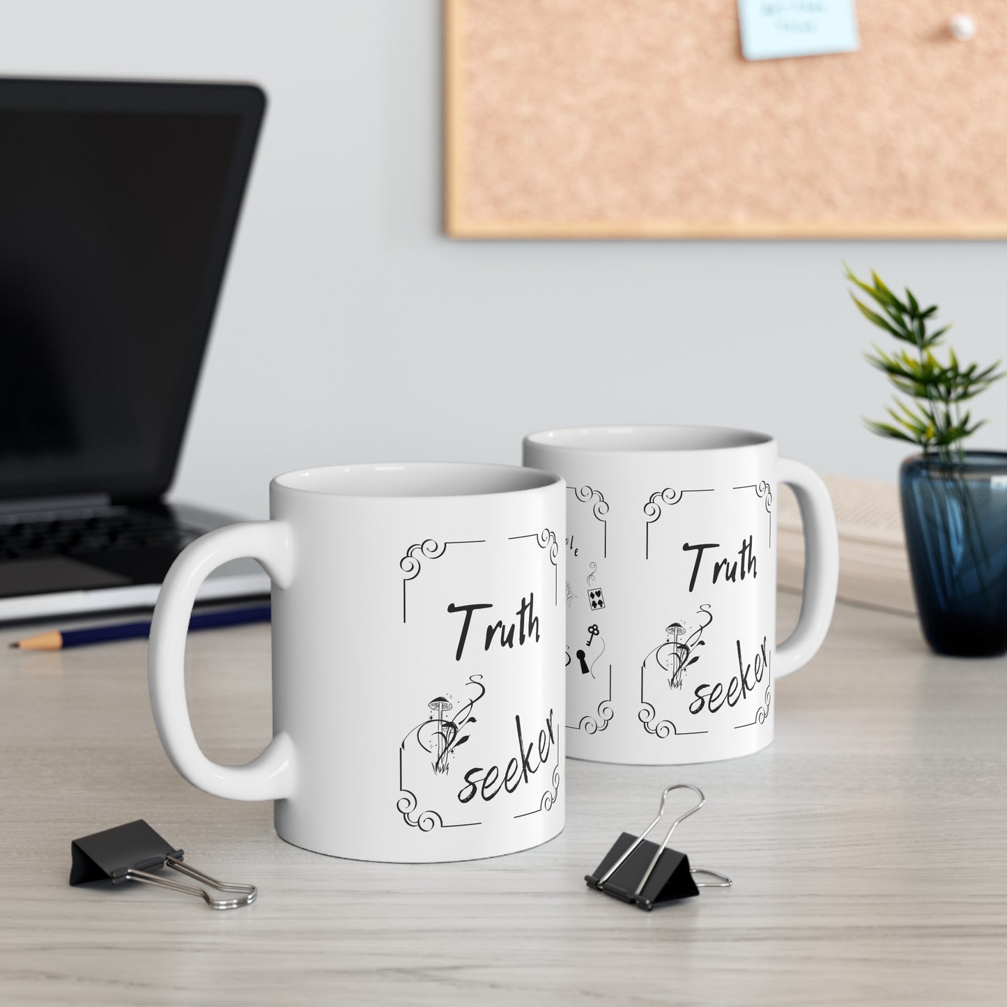 Mugs with the print Down the rabbit hole