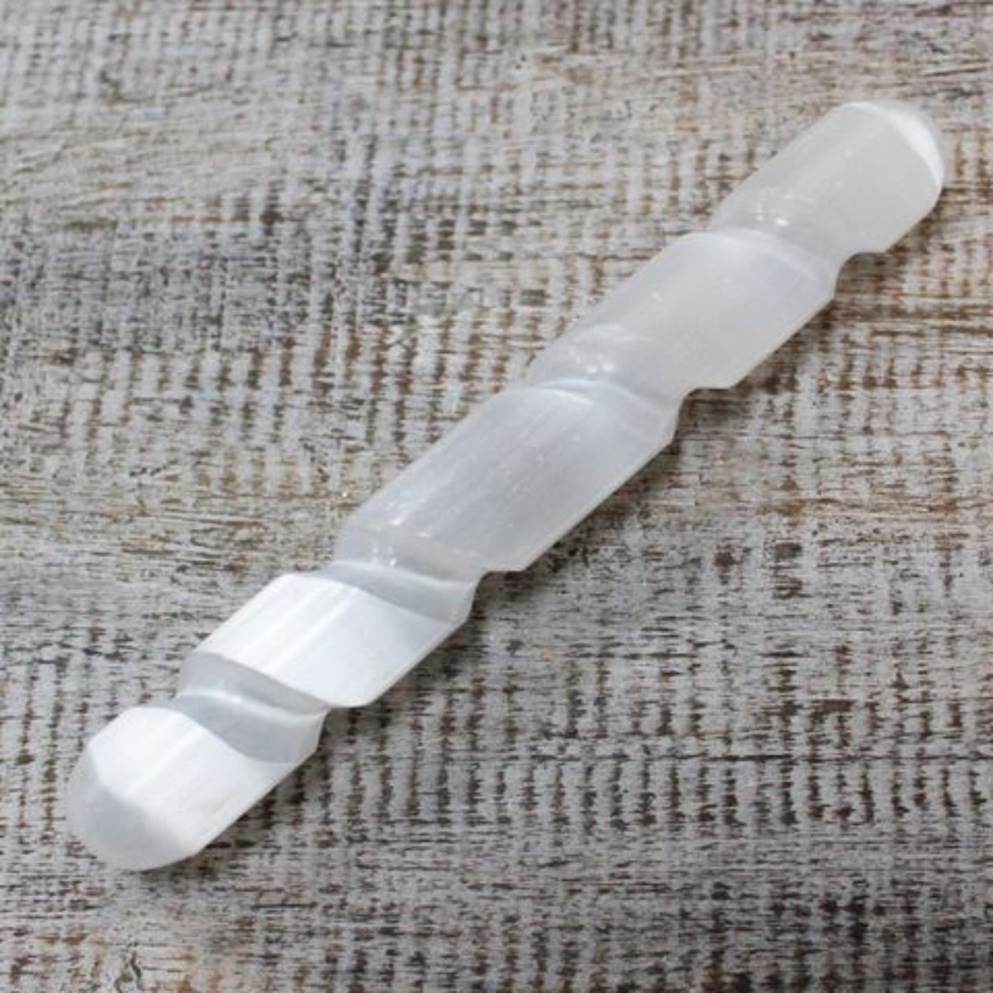 selenite wand two round edges