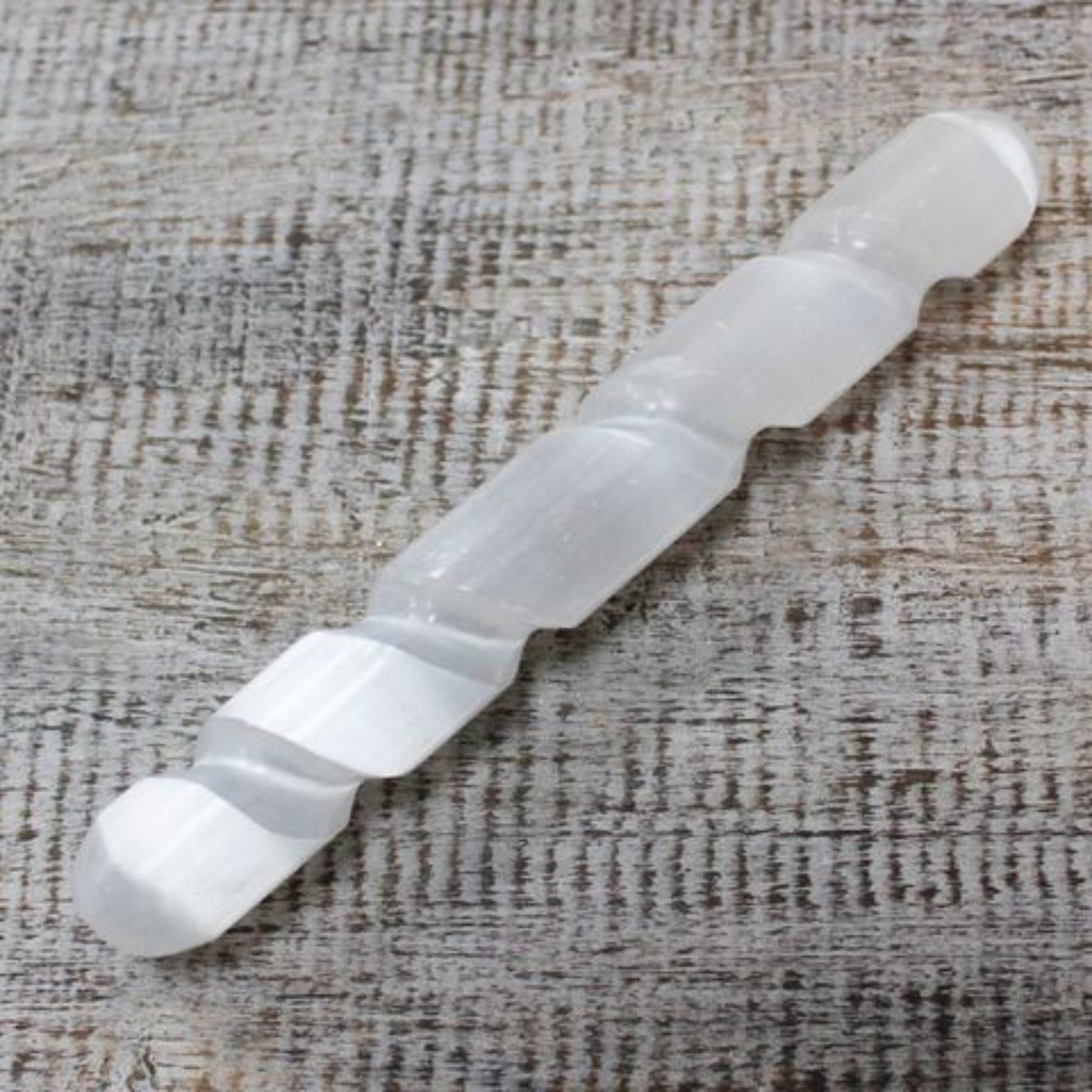 selenite wand two round edges
