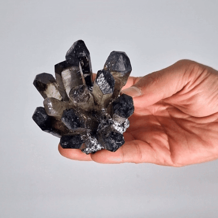 smoky ghost quartz cluster