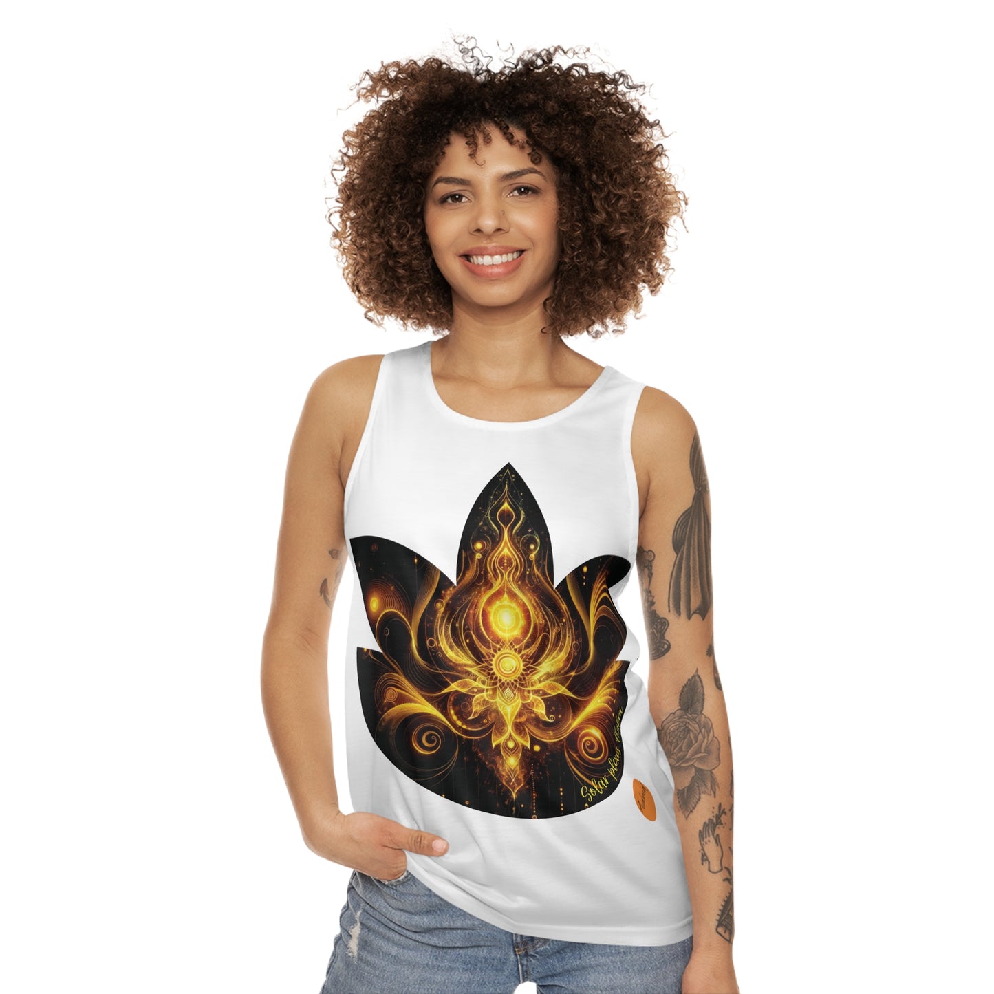 woman wearing solar plexus top tank