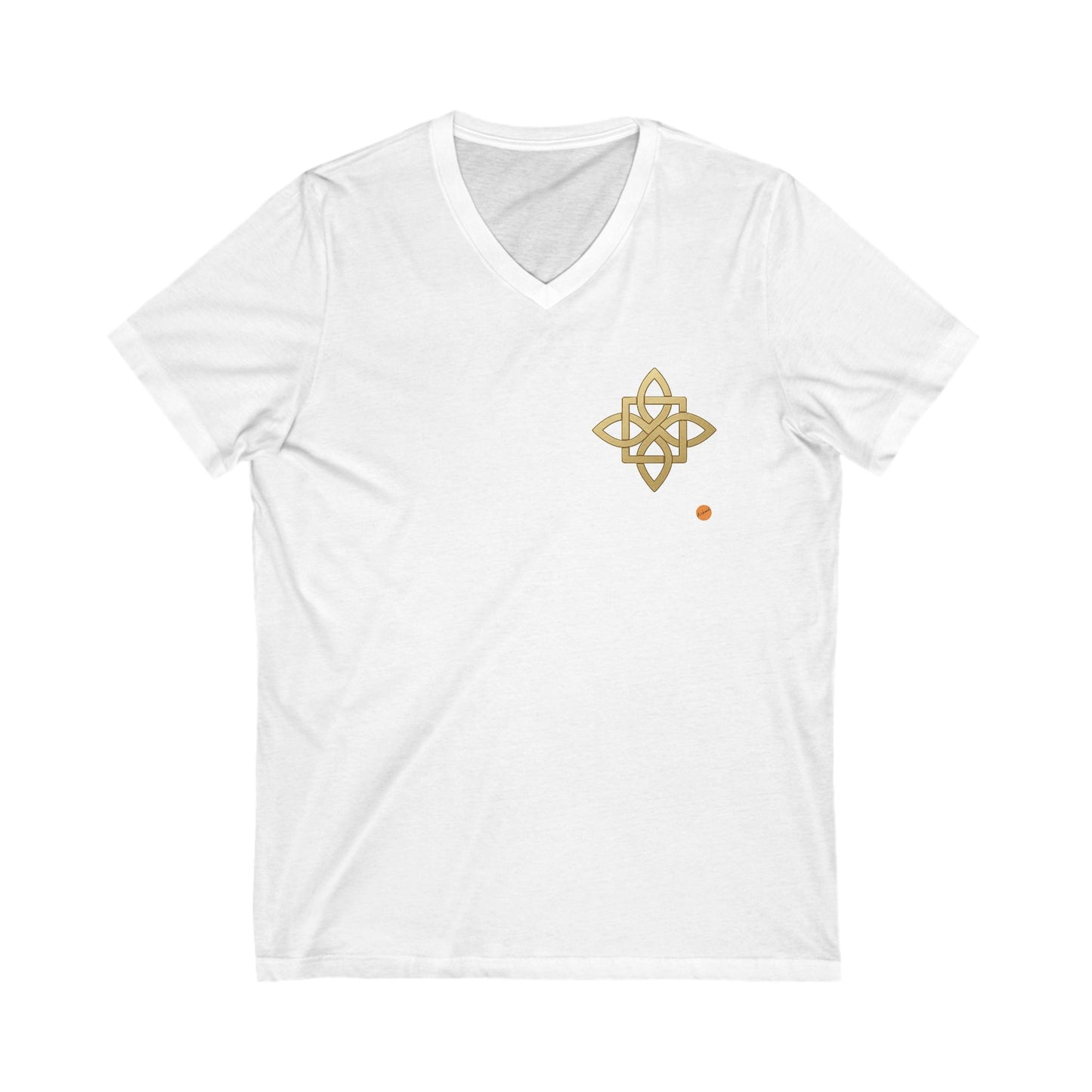 white T-shirt with sacred geometry print Celtic cross