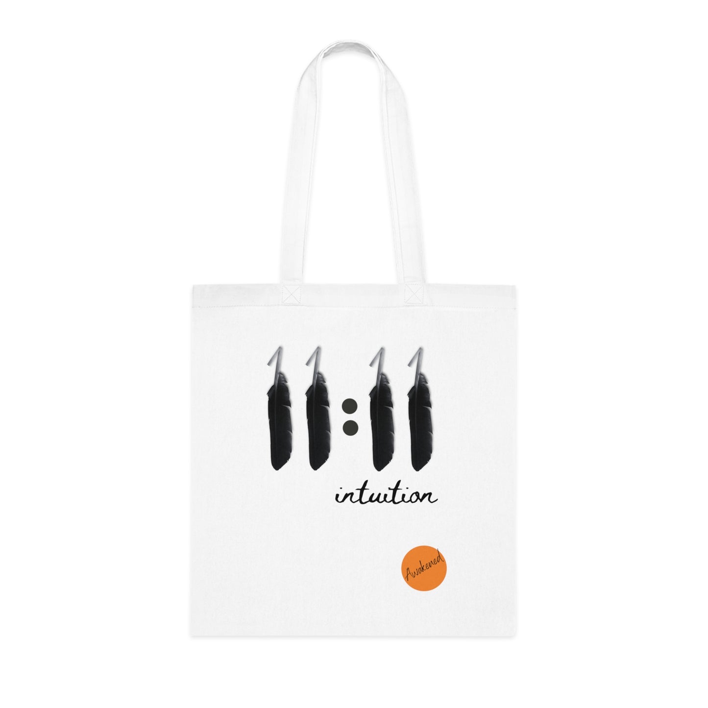 white tote bag with 111 angel number