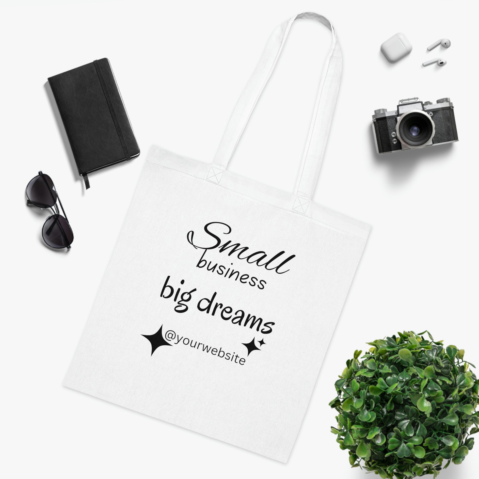 white tote bag with for small business