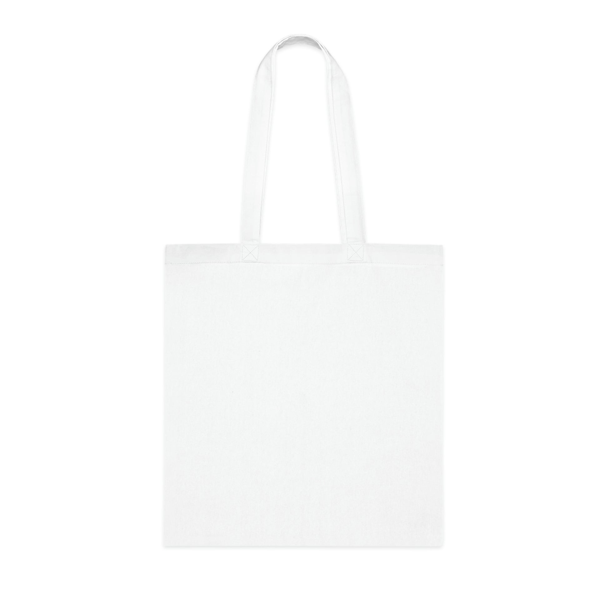 back side of white tote bag