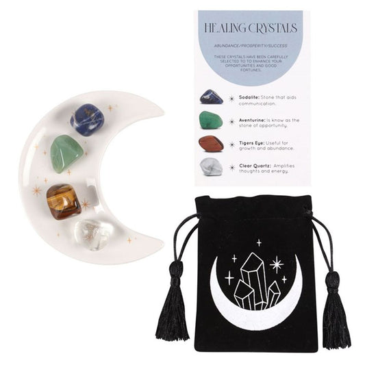 healing crystals in a gift bag